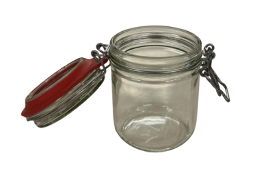 Preview: Drahtbügelglas 400 ml rund, mit Deckel und Dichtung